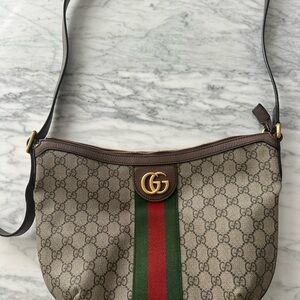 Authentic Gucci Cream and Brown Canvas Bag